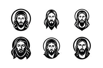Set of Jesus Christ head icon, Jesus- Christ