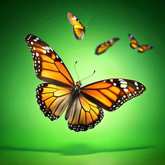 Obraz premium A smooth butterfly flying animation sequence with a chroma
