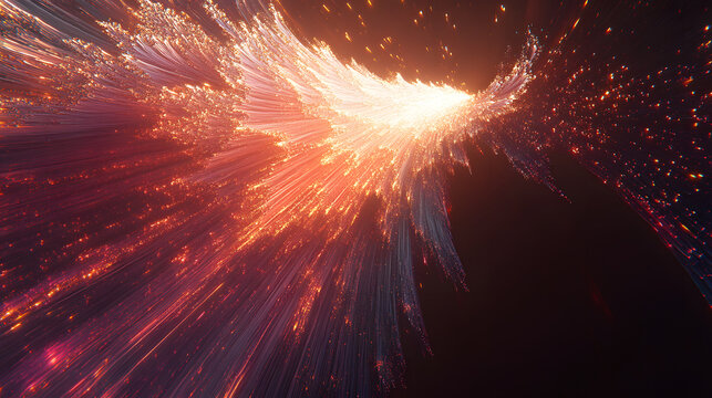 Abstract computer screen with colorful light streaks and patterns in a conceptual design visualizing technology and creativity