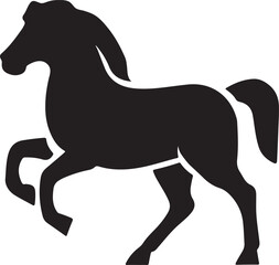 standing Arabian horse silhouette horse black Icon Vector sticker symbol