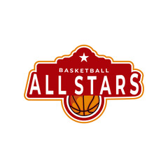 Basketball Sports Team Badge logo design vector template