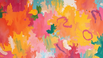 Fototapeta premium Vibrant and colorful abstract painting background with rich hues, backdrop, brush strokes