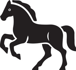 standing Arabian horse silhouette horse black Icon Vector sticker symbol