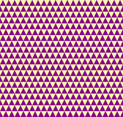 Seamless pattern of purple triangles arranged on a yellow background