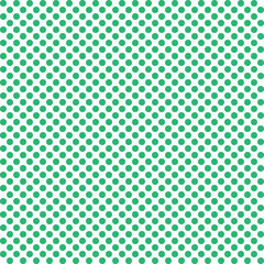 Seamless pattern of green circles arranged on a white background