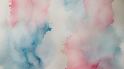Abstract watercolor painting in soft pink and blue tones creating a serene and calming effect on a textured canvas