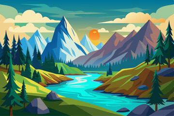 Mountain with forest 