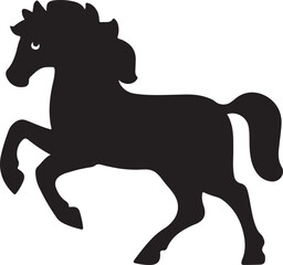 standing Arabian horse silhouette horse black Icon Vector sticker symbol