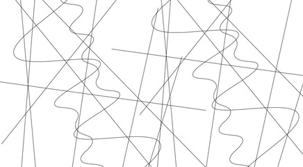 Horizontal template with chaotic lines. Simple vector illustration. stock illustration.