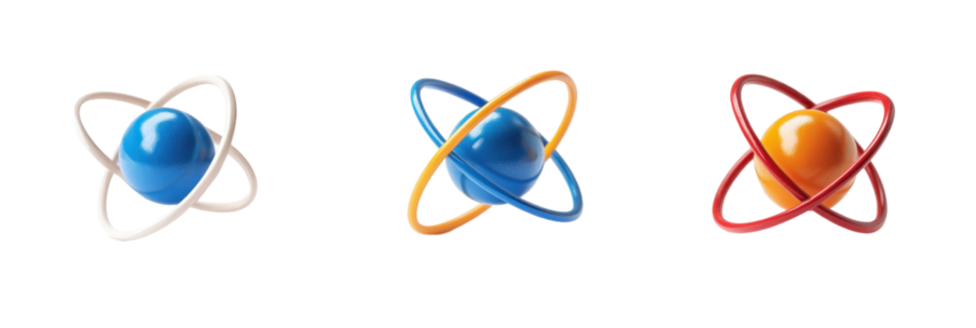 A set of colorful atoms 