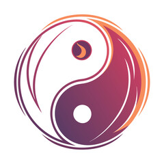 Minimalist Yin-Yang Symbol with Gradient Effect