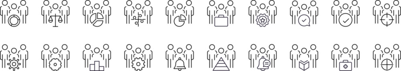 Business, Ambulance, Scale, Gear, Book Line Icon Pack. Outline Signs for Graphic and Web Design, Apps, Adverts, Various Cards