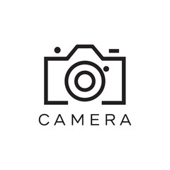 Creative Black Camera Logo Design Symbol Vector Illustration black and white