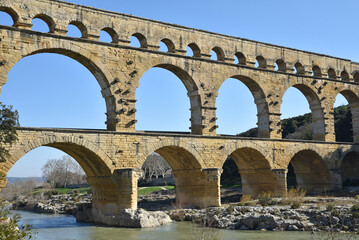 Fototapeta premium Arches du pont romain du Gard. France 