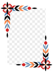 Fototapeta premium Rectangular frame with abstract folk pattern of symbols.