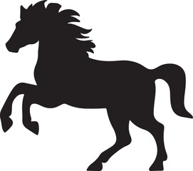 standing Arabian horse silhouette horse black Icon Vector sticker symbol