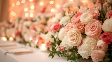 Fototapeta premium Romantic bouquet on the wedding table