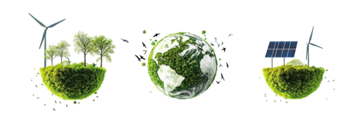 Green world green energy eco concept earth globe