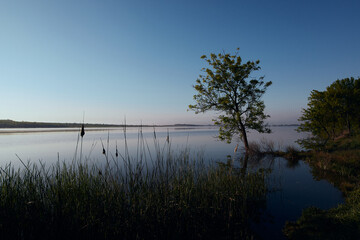 sunset over the lake