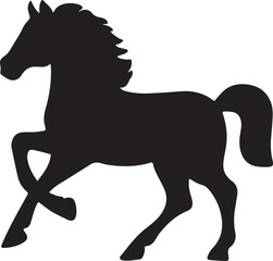 standing Arabian horse silhouette horse black Icon Vector sticker symbol