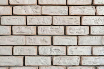 Naklejka premium White brick wall background. Interior design with white brick wall texture