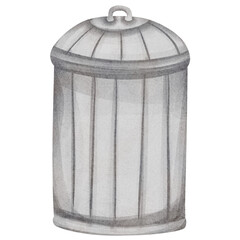 watercolor rubbish bin