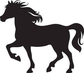 standing Arabian horse silhouette horse black Icon Vector sticker symbol