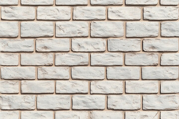 Fototapeta premium Brick Wall Texture. White brick wall background with detailed brick texture. White brick wall