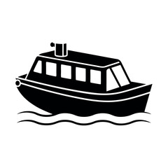 Water Taxi Vector Silhouette Art