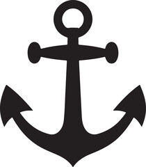 Ship anchor or boat anchor icon, Ship Anchor logo, Anchor icon silhouette vector illustration 