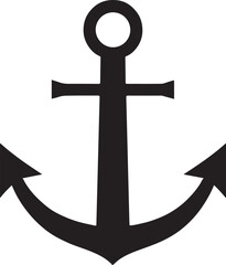 Ship anchor or boat anchor icon, Ship Anchor logo, Anchor icon silhouette vector illustration  © Ramiz