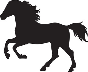 standing Arabian horse silhouette horse black Icon Vector sticker symbol