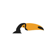 Obraz premium Illustration of a Toucan in Profile with Vibrant Colors