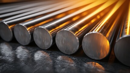 Steel processing amidst shadows industrial environment durability concept