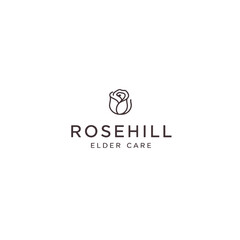 Minimalist Logo Design for Rosehill Elder Care Services with Floral Emblem