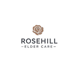 Elegant Rose Emblem with Elder Care Business Branding Design