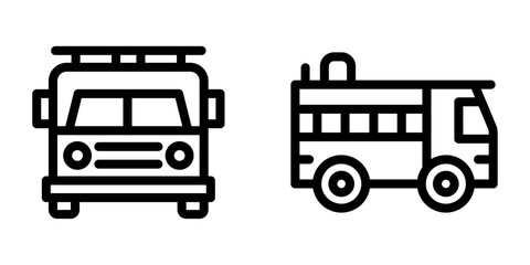 Fire Truck Icon Design – Vector Symbol Set