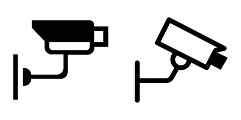 Sleek Security Camera Icon Design – Vector Symbol Set