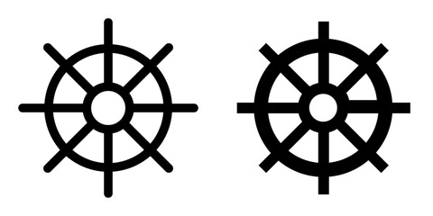 Nautical Ship Wheel Icon Design – Vector Symbol Set © MAHMUDA 