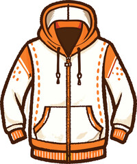 Retro Vintage Zip-Up Hoodie Minimalist Vector Illustration with High-Quality Colorful Design, Classic Streetwear Aesthetic, Trendy Fashion Apparel, Cozy Outerwear, Urban Style, and Casual Wear