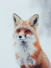 Obraz premium Sitting red fox isolated on white or white background , animal.