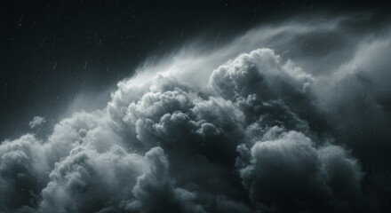 Obraz premium Cinematic typhoon close-up, Swirling winds and rain-soaked cloudscapes