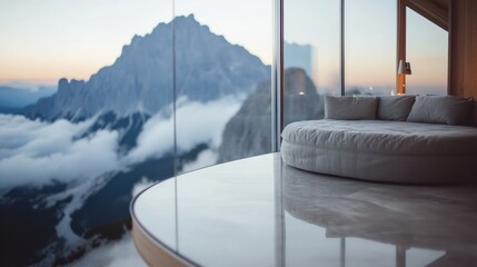 Experience tranquility in a minimalist off grid cabin designed for digital detox amid breathtaking mountain views at sunrise
