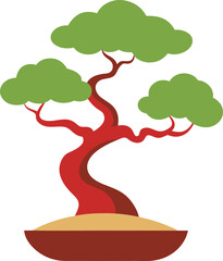  Bonsai tree with a peaceful aura vector 