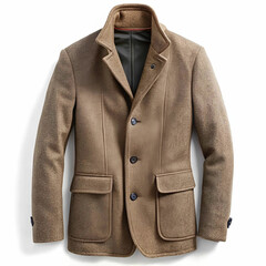 A stylish winter wool jacket featuring elegant button details,