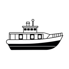 Obraz premium Unique Towboat Silhouette Vector Art