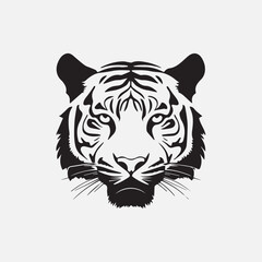tiger head silhouette vector illustration