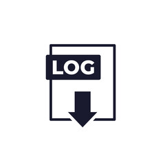 Log file download icon on white