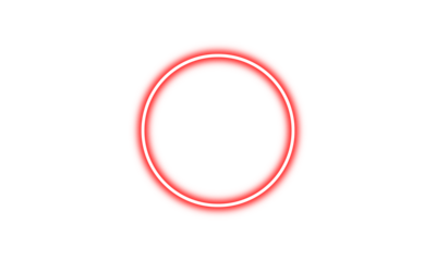 Red neon glowing circle. Bright neon ring. Circular light effect. Glowing red frame. Neon design element. Isolated on transparent background. Design elements PNG
