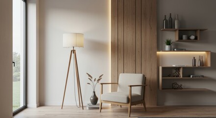 Elegant Minimalist Corner with Warm Lighting  